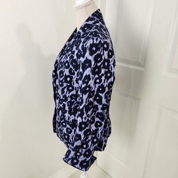 Lafayette 148 Blazer Womens 8 Purple Leopard Print Spotted Office Carrer Church - Picture 5 of 15